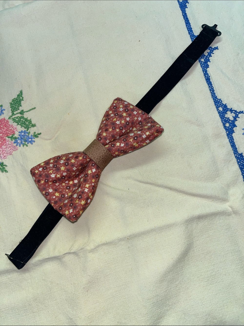 Custom Handmade Floral Rust Bow Tie from Knotzland in Pgh, PA